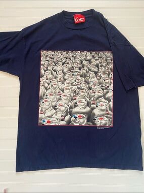 Vintage 1996 Coca Cola Polar Bear 3D Movie Tee XL Double Sided Single Stitch